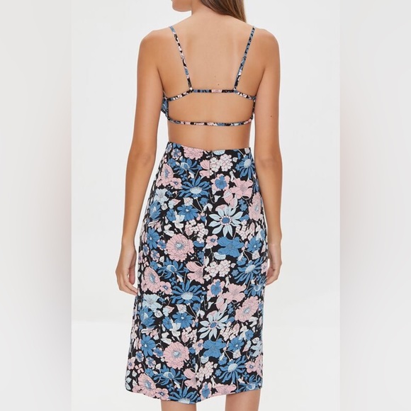 Forever21: Floral Print Crop Top & Midi Skirt Set - Picture 2 of 3
